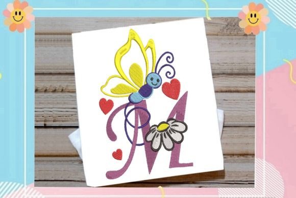 Butterfly M Letter Monogram