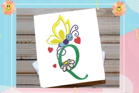 Butterfly Q Letter Monogram