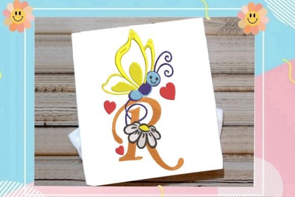 Butterfly R Letter Monogram