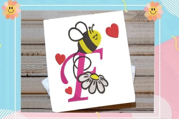 Cute Bee F Letter Monogram