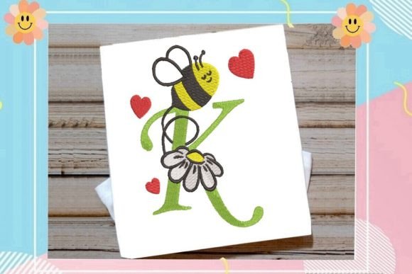 Cute Bee K Letter Monogram Review