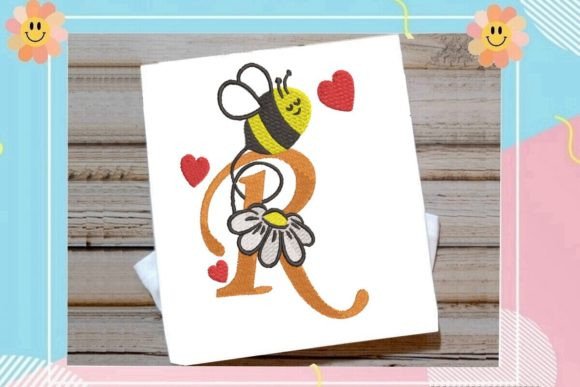 Cute Bee R Letter Monogram Embroidery Review