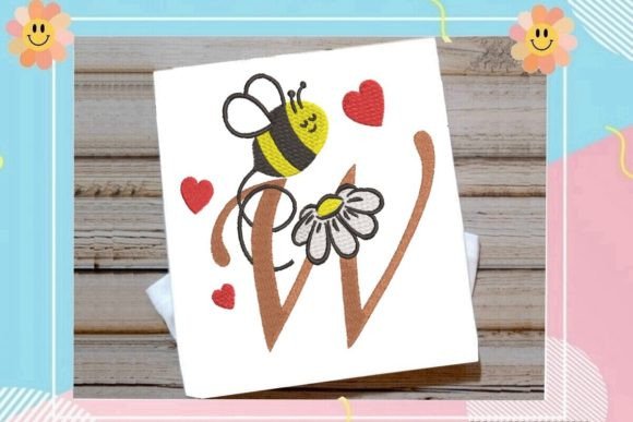 Cute Bee W Letter Monogram Review