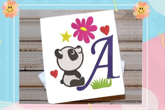 Cute Panda Monogram a Letter