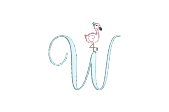 Flamingo Alphabet W Embroidery Design Review