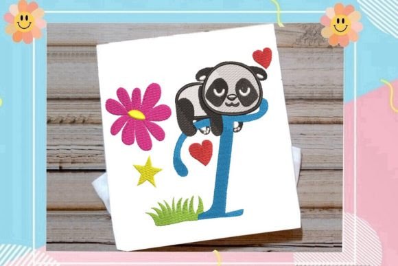 The Cute Panda Monogram T Letter