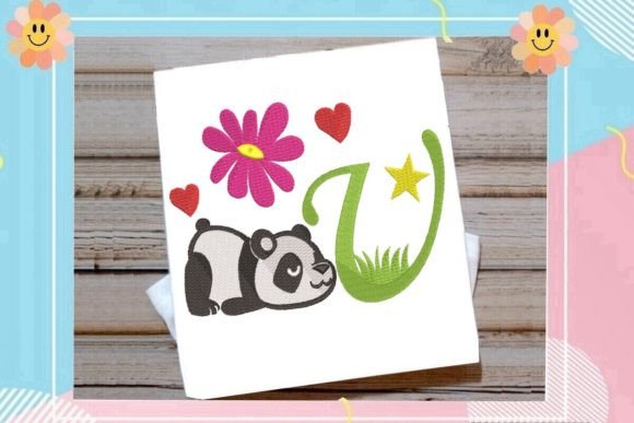 The Cute Panda Monogram U Letter Embroidery Design Review