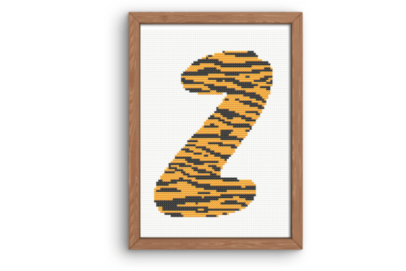 Tiger Print Z Monogram Cross Stitch